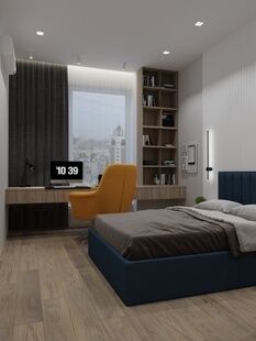 Фото № 2: Дизайн-проект двухкомнатной квартиры 44.64  м² Современный стиль для ЖК Ever