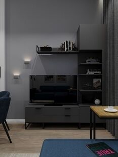 Фото № 3: Дизайн-проект двухкомнатной квартиры 44.64  м² Современный стиль для ЖК Ever