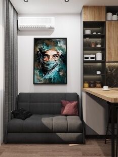 Фото № 4: Дизайн-проект однокомнатной квартиры 27.57  м² Современный стиль для ЖК в г. Люберцы