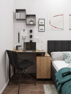 Фото № 2: Дизайн-проект однокомнатной квартиры 27.57  м² Современный стиль для ЖК в г. Люберцы