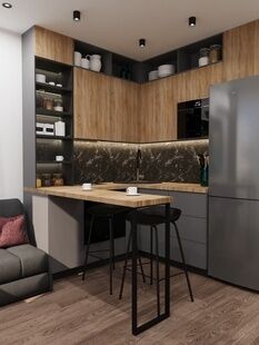 Фото № 6: Дизайн-проект однокомнатной квартиры 27.57  м² Современный стиль для ЖК в г. Люберцы