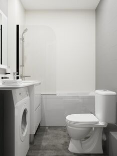 Фото № 3: Дизайн-проект однокомнатной квартиры 27.57  м² Современный стиль для ЖК в г. Люберцы