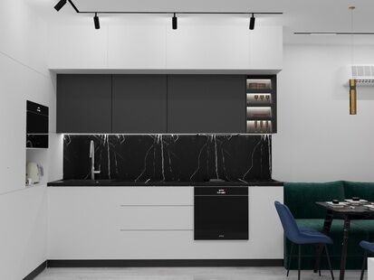 Фото № 5: Дизайн-проект трехкомнатной квартиры 92.91  м² Стиль Модернизм для ЖК Лето