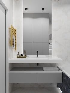 Фото № 3: Дизайн-проект трехкомнатной квартиры 92.91  м² Стиль Модернизм для ЖК Лето