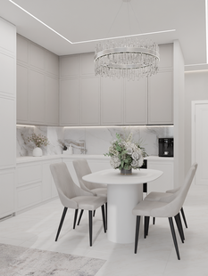 Фото № 3: Дизайн-проект четырехкомнатной квартиры 82.0  м² Современная классика для ЖК Прокшино