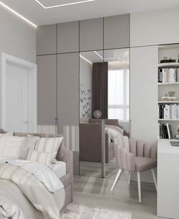 Фото № 6: Дизайн-проект четырехкомнатной квартиры 82.0  м² Современная классика для ЖК Прокшино