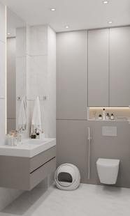 Фото № 4: Дизайн-проект четырехкомнатной квартиры 82.0  м² Современная классика для ЖК Прокшино