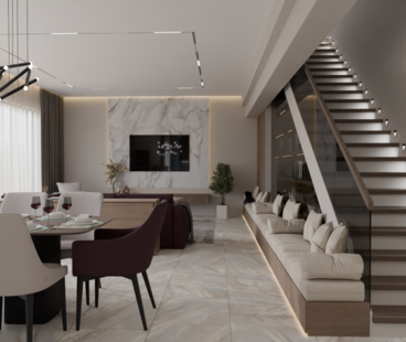 Фото № 1: Дизайн-проект дома/коттеджа 142.9  м² Стиль Модернизм для этажа частного дома в ЖК Новогорск Клаб