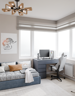 Фото № 6: Дизайн-проект трехкомнатной квартиры 67.5  м² Современный стиль для ЖК Символ