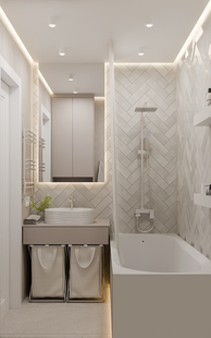 Фото № 3: Дизайн-проект трехкомнатной квартиры 72.0  м² Стиль Контемпорари для ЖК в г. Люберцы