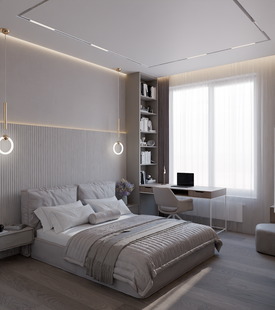 Фото № 4: Дизайн-проект трехкомнатной квартиры 60.6  м² Современный стиль для ЖК Ever