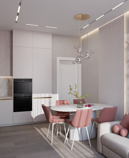 Фото № 3: Дизайн-проект трехкомнатной квартиры 60.6  м² Современный стиль для ЖК Ever