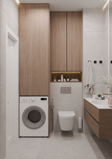 Фото № 2: Дизайн-проект трехкомнатной квартиры 60.6  м² Современный стиль для ЖК Ever