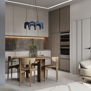 Фото № 2: Дизайн-проект евро трехкомнатной квартиры 54.9  м² Современный стиль для ЖК Айрис