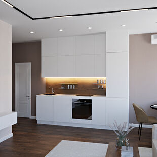 Фото № 4: Дизайн-проект двухкомнатной квартиры 51.83  м² Современный стиль для ЖК Город Daily