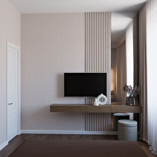 Фото № 3: Дизайн-проект двухкомнатной квартиры 51.83  м² Современный стиль для ЖК Город Daily