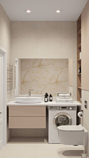 Фото № 5: Дизайн-проект двухкомнатной квартиры 51.83  м² Современный стиль для ЖК Город Daily