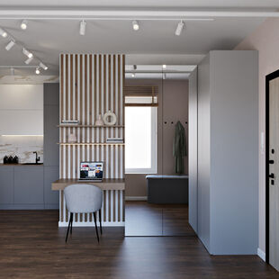 Фото № 6: Дизайн-проект квартиры-студии 36.74  м² Современный стиль для ЖК Город Daily