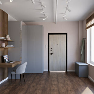 Фото № 3: Дизайн-проект квартиры-студии 36.74  м² Современный стиль для ЖК Город Daily