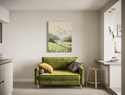 Фото № 6: Дизайн-проект однокомнатной квартиры 47.09  м² Современный стиль для ЖК Домодедово Парк