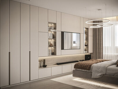 Фото № 5: Дизайн-проект однокомнатной квартиры 47.09  м² Современный стиль для ЖК Домодедово Парк