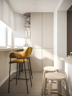 Фото № 4: Дизайн-проект однокомнатной квартиры 47.09  м² Современный стиль для ЖК Домодедово Парк