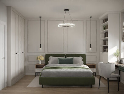 Фото № 5: Дизайн-проект двухкомнатной квартиры 40.26  м² Современный стиль для ЖК Зенит-2