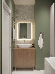 Фото № 4: Дизайн-проект двухкомнатной квартиры 40.26  м² Современный стиль для ЖК Зенит-2