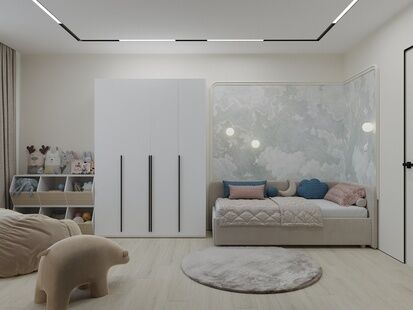 Фото № 6: Дизайн-проект трехкомнатной квартиры 81.14  м² Современный стиль для ЖК Новоград Монино