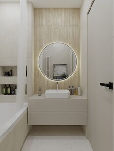 Фото № 3: Дизайн-проект трехкомнатной квартиры 81.14  м² Современный стиль для ЖК Новоград Монино