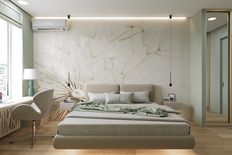 Фото № 2: Дизайн-проект двухкомнатной квартиры 65.42  м² Современный стиль для ЖК Большая семерка