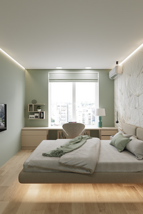 Фото № 5: Дизайн-проект двухкомнатной квартиры 65.42  м² Современный стиль для ЖК Большая семерка