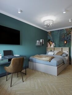 Фото № 1: Дизайн-проект двухкомнатной квартиры 43.36  м² Стиль Эклектика для ЖК Московский