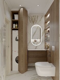 Фото № 4: Дизайн-проект трехкомнатной квартиры 54.8  м² Стиль Модернизм для ЖК Жулебино Парк