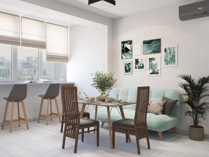 Фото № 3: Дизайн-проект трехкомнатной квартиры 66.95  м² Современный стиль для ЖК Белые Росы