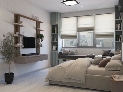 Фото № 1: Дизайн-проект трехкомнатной квартиры 66.95  м² Современный стиль для ЖК Белые Росы