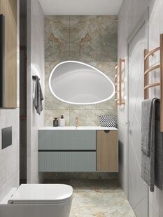 Фото № 5: Дизайн-проект трехкомнатной квартиры 66.95  м² Современный стиль для ЖК Белые Росы