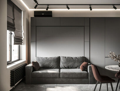 Фото № 6: Дизайн-проект квартиры-студии 21.3  м² Современный стиль для ЖК Level Нагатинская