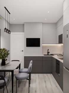 Фото № 2: Дизайн-проект двухкомнатной квартиры 53.1  м² Современный стиль для ЖК Московский