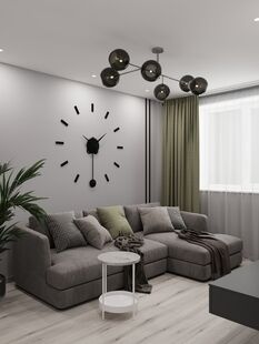 Фото № 5: Дизайн-проект двухкомнатной квартиры 53.1  м² Современный стиль для ЖК Московский