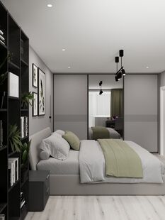 Фото № 6: Дизайн-проект двухкомнатной квартиры 53.1  м² Современный стиль для ЖК Московский