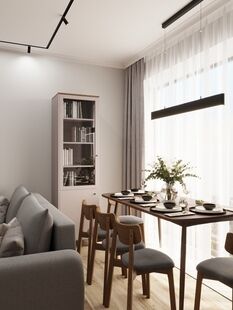 Фото № 1: Дизайн-проект трехкомнатной квартиры 53.69  м² Стиль Модернизм для ЖК City Bay