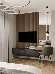 Фото № 5: Дизайн-проект трехкомнатной квартиры 53.69  м² Стиль Модернизм для ЖК City Bay