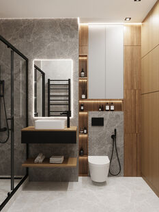 Фото № 3: Дизайн-проект трехкомнатной квартиры 53.69  м² Стиль Модернизм для ЖК City Bay