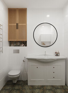 Фото № 2: Дизайн-проект двухкомнатной квартиры 66.6  м² Стиль Эклектика для ЖК Светлогорск-3