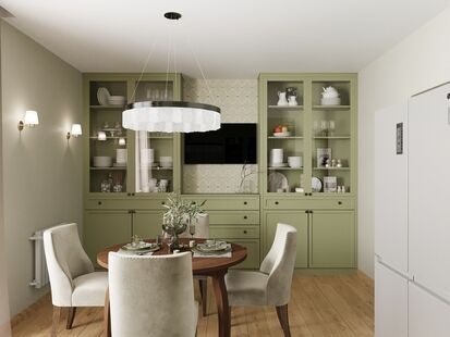 Фото № 6: Дизайн-проект четырехкомнатной квартиры 92.69  м² Стиль Эклектика для ЖК Экспоград-3