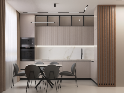 Фото № 6: Дизайн-проект четырехкомнатной квартиры 71.3  м² Стиль Модернизм для ЖК Инновация