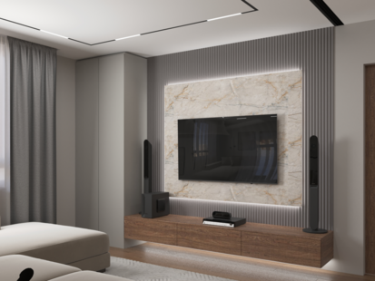 Фото № 2: Дизайн-проект четырехкомнатной квартиры 71.3  м² Стиль Модернизм для ЖК Инновация