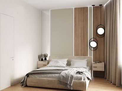 Фото № 6: Дизайн-проект трехкомнатной квартиры 132.76  м² Стиль Модернизм для ЖК River House