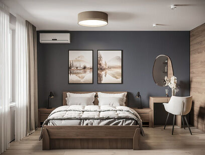 Фото № 4: Дизайн-проект двухкомнатной квартиры 47.43  м² Современный стиль для ЖК Московский